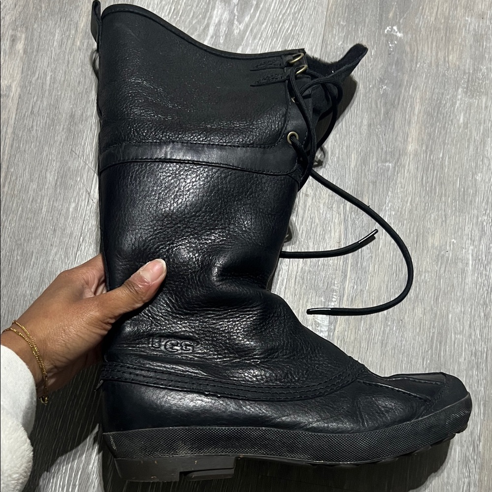 UGG Black Tall Leather Boots